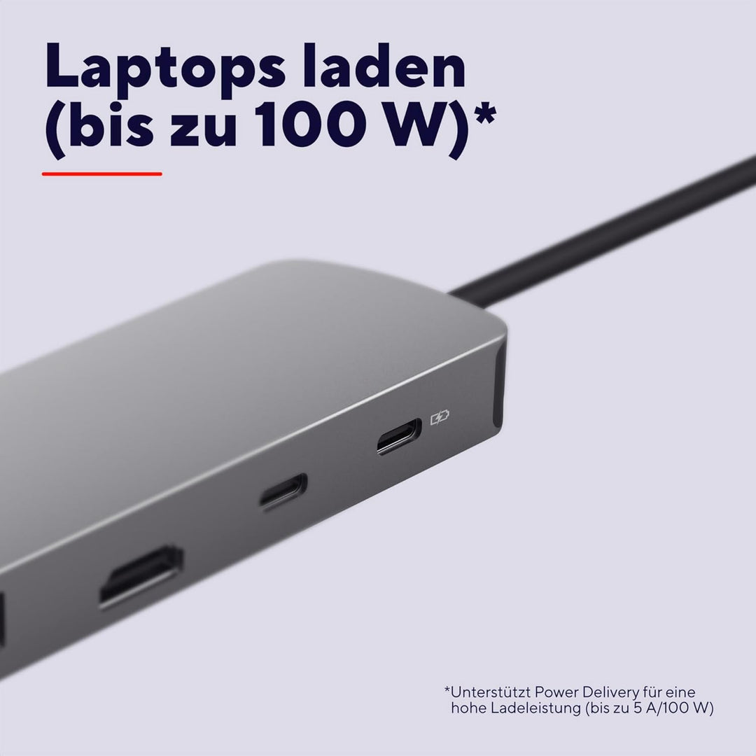 Trust Vylor 8-in-1 USB C Hub Multiport Adapter mit HDMI 4k60Hz, Gigabit Ethernet, MicroSD/SD Kartenl