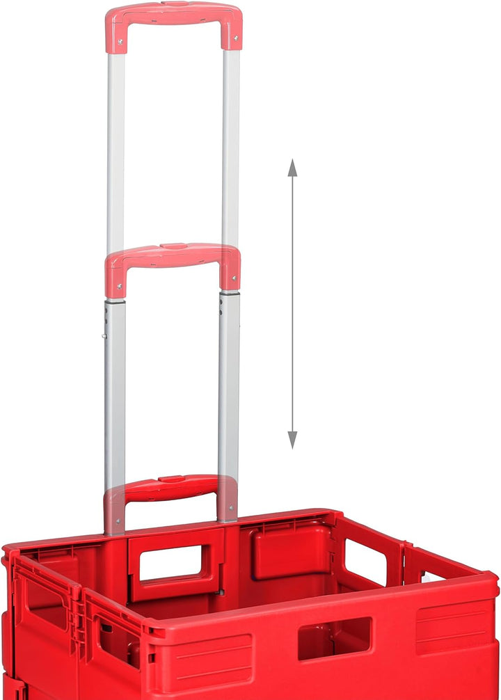 Relaxdays Einkaufstrolley, Klapptrolley mit Rollen & Teleskopgriff, bis 35 kg, Faltbare Einkaufshilf