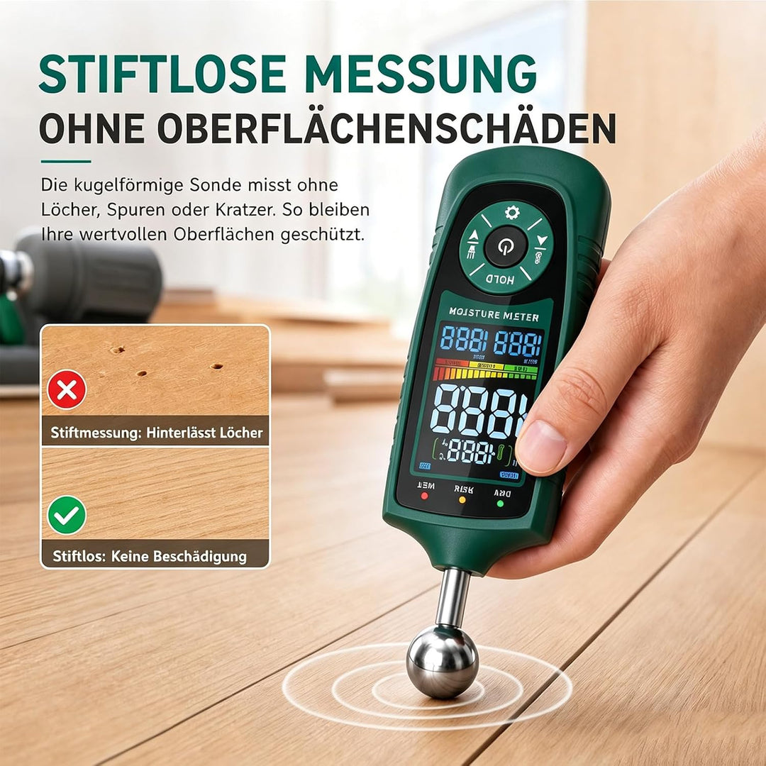 VORKIN Feuchtigkeitsmessgerät Wand mit Kugelsensor für zerstörungsfreie Bereichsscans,Feuchtigkeitsm