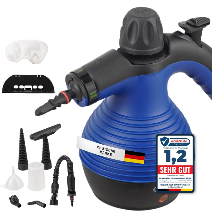 Sommertal Dampfreiniger Handgerät SC350 – Kompakter Hand-Dampfreiniger für alles – Polstermöbel, Fli