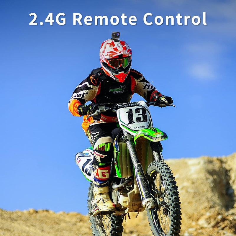 TIMNUT Action Cam 4K Unterwasserkamera 131ft,EIS 20MP Wasserdicht Actionkameras 170° Weitwinkel Helm
