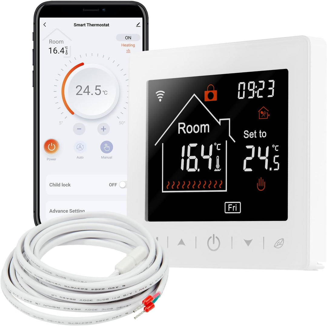 Mi-Heat M2 Raumthermostat WLAN weiss - Alexa Tuya Smart Life Google Home elektrische Fussbodenheizun
