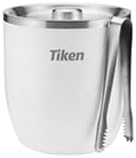 Tiken 3L Edelstahl Eiseimer mit Deckel und Zange Doppelwandiger Vacuum Isolierter Eiskübel Eiswürfel