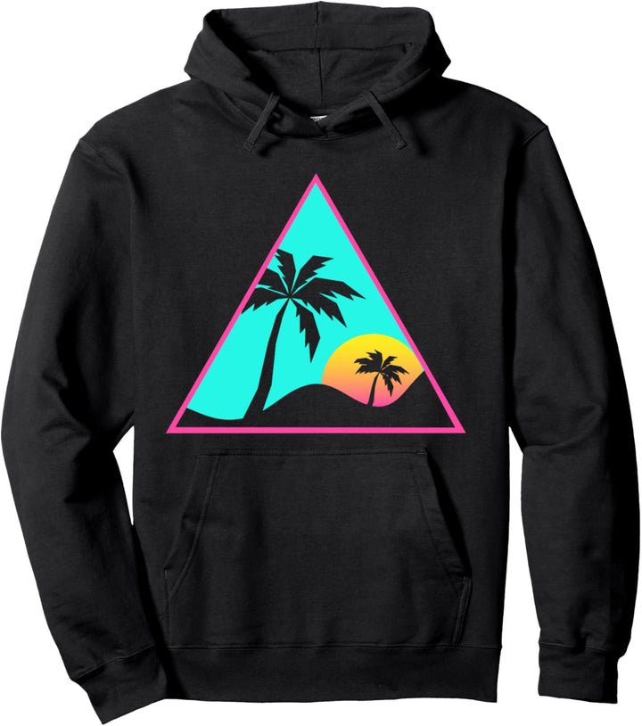 Tropischer Sommer 1990er Kunst Retro Palmen Vaporwave Pullover Hoodie