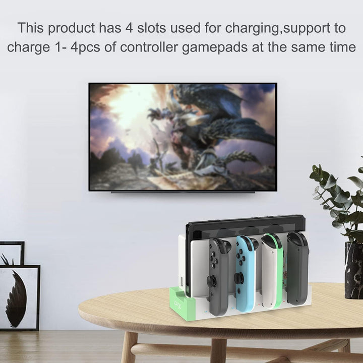 Ladestation kompatibel mit Nintendo Switch & Switch OLED Modell Joycons, Switch Controller Ladegerät