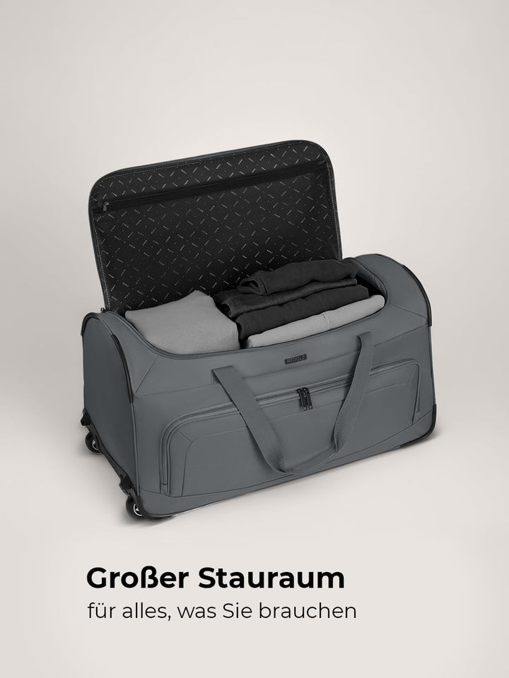 REDOLZ grosse L Trolley-Reisetasche mit Rollen 71 cm | 81 Liter | für Männer & Frauen (Duffle Essent
