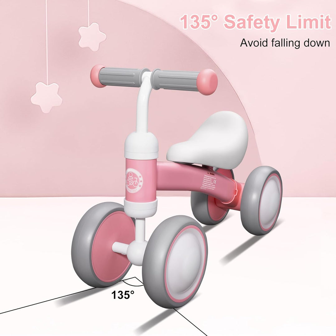 MHCYLION Kinder Laufrad ab 1 Jahr Balance Lauflernrad Spielzeug mit 4 Räder für 10-24 Monate Baby, E