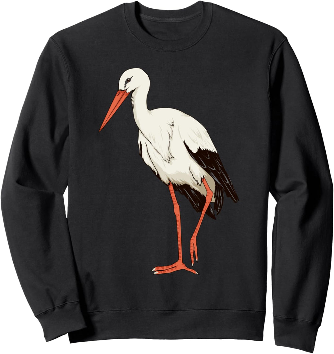 Storch Bild Zeichnung Vogel Design Baby Storch Sweatshirt