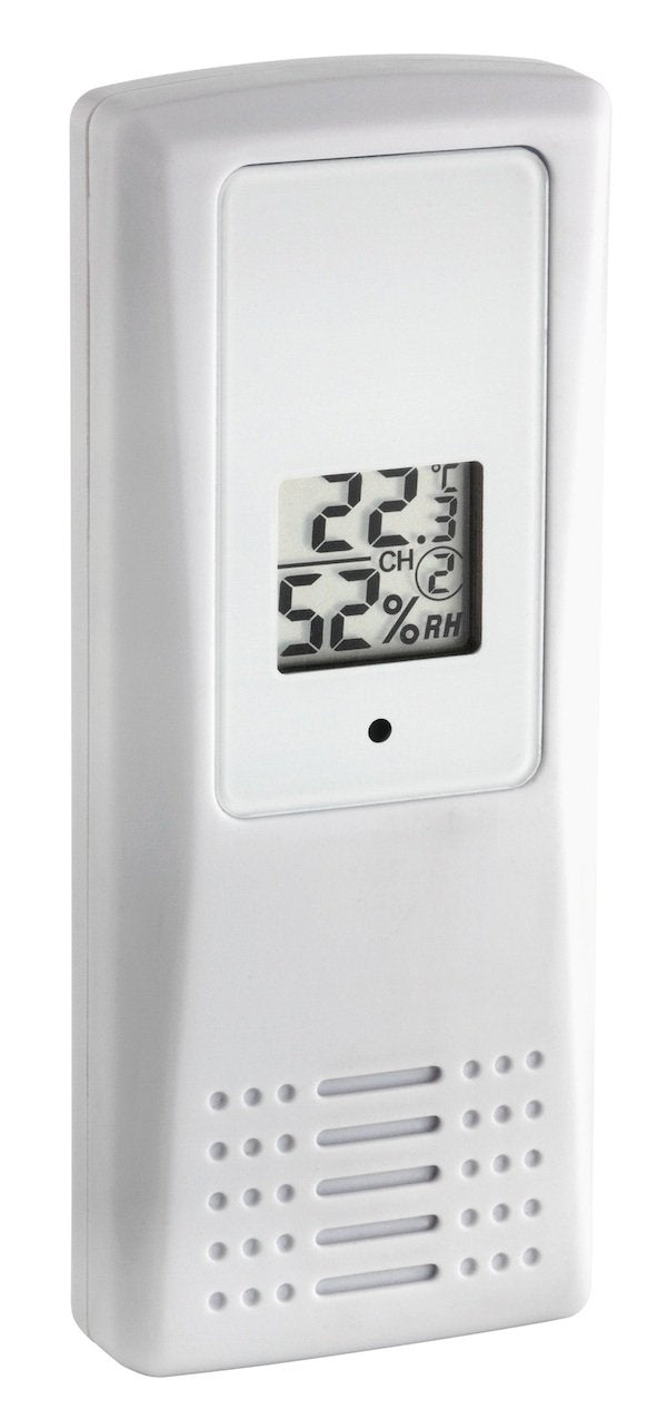 TFA Dostmann Ersatzsender mit Display, 30.3208.02, für 30.3054.10 und 30.3056.10, Thermo-Hygro-Sende