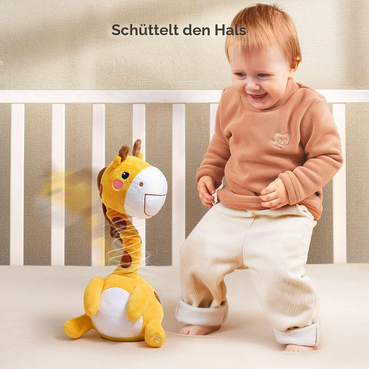 TUMAMA Baby Plüschtier Sprechende tanzende Giraffe Spielzeug Geschenke für Jungen Mädchen,Kinder Plü