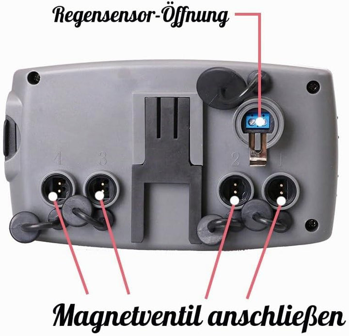 Aqualin Bewässerungscomputer 4-Auslässe Bewässerungssystem Automatische Bewässerungsuhr inkl. 1 X 4-