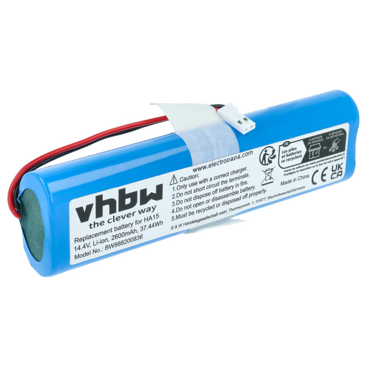 vhbw Akku kompatibel mit Medion E32 SW, MD18510 Saugroboter (2600 mAh, 14,4 V, Li-Ion)