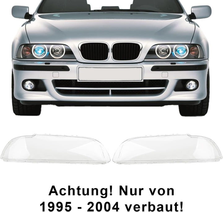 LST Scheinwerferglas Streuscheibe Frontlicht Abdeckung links kompatibel mit BMW 5er E39 Limousine To