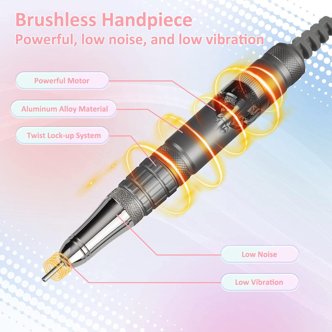 Madenia Bürstenlos Elektrische Nagelfräser 35000 U/min Professionell, Touch Profi Elektrische Nagelf