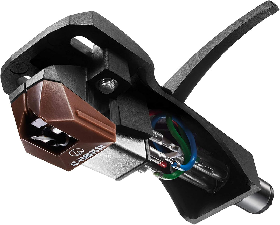 Audio Technica AT-VM95SH/H Headshell/Dual Moving Magnet Cartridge Combo Kit (schwarz/braun)