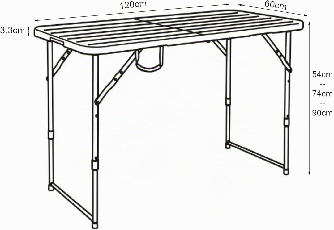 [en.casa] Höhenverstellbarer Klapptisch Adelfia Gartentisch klappbarer Outdoor-Tisch Falttisch aus K