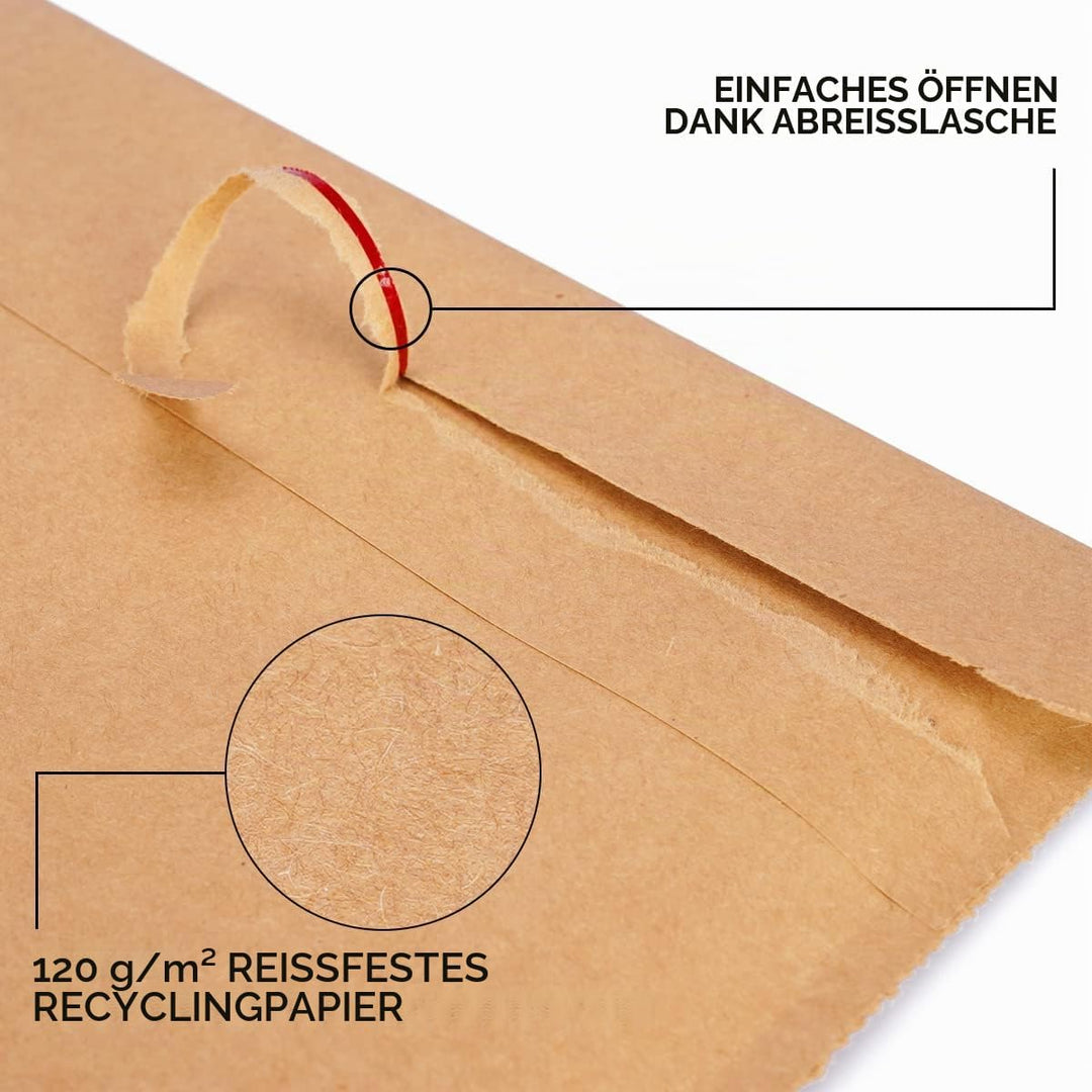 verpacking Faltentaschen 229 x 162 x 40 mm mit Klotzboden, doppelte Haftklebung und Aufreissfaden Ve
