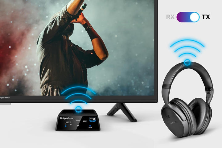 Krüger&Matz 2in1 Bluetooth HiFi Audio Empfänger und Sender (Apt-X, NFC) Modell BT-1 KM0352, schwarz