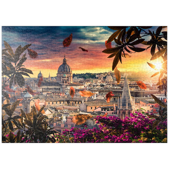 Schöner Sonnenuntergang über der Stadt Rom am Abend - Premium 1000 Teile Puzzle - MyPuzzle Sonderkol