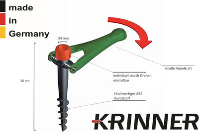 Krinner 2er Set Bodendübel Vario Drill (Wiese; Camping; Strand) Sonnenschirmständer