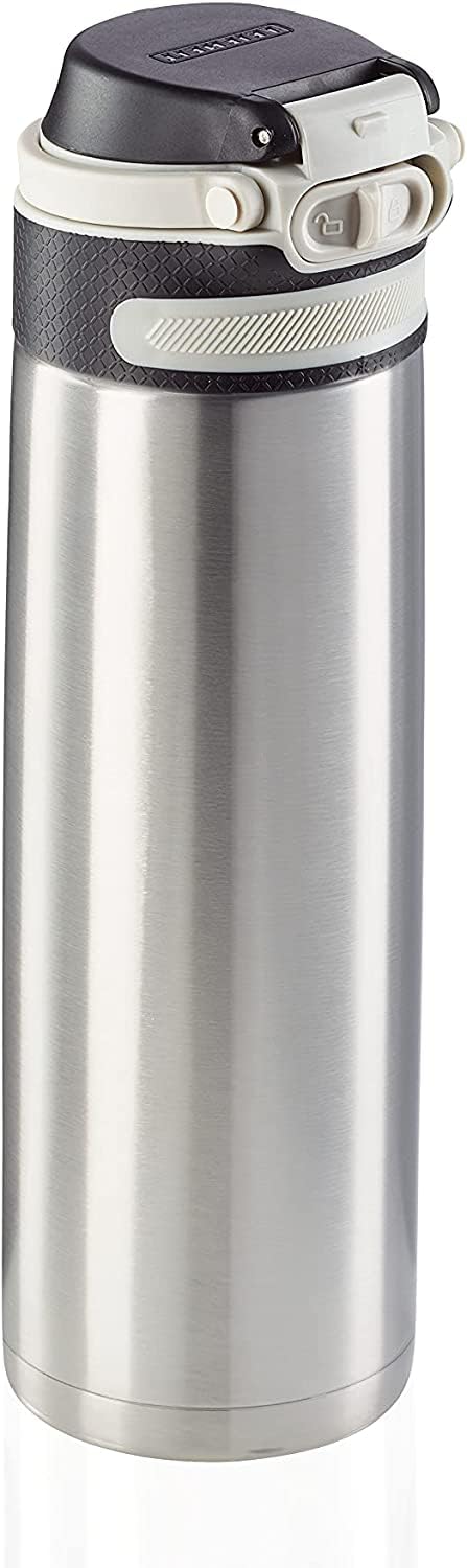 Leifheit Thermobecher Flip 600ml, Kaffeebecher 100% dicht, praktisches Öffnen mit einer Hand, Trinkb