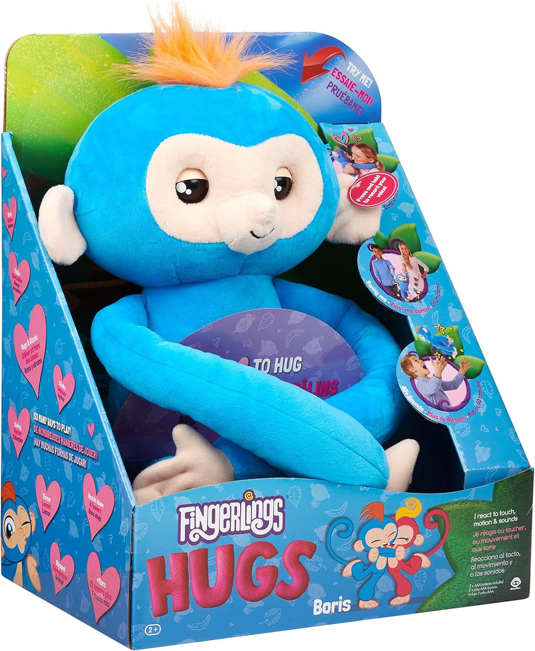 Wow Wee 3531 WOWWEE Fingerlings Hugs AFFE blau, Blue