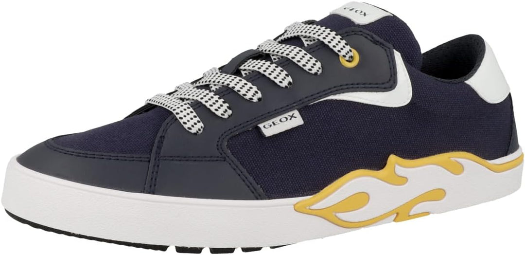 Geox Jungen J Alphabeet Boy Sneaker 33 EU Navy Yellow, 33 EU Navy Yellow