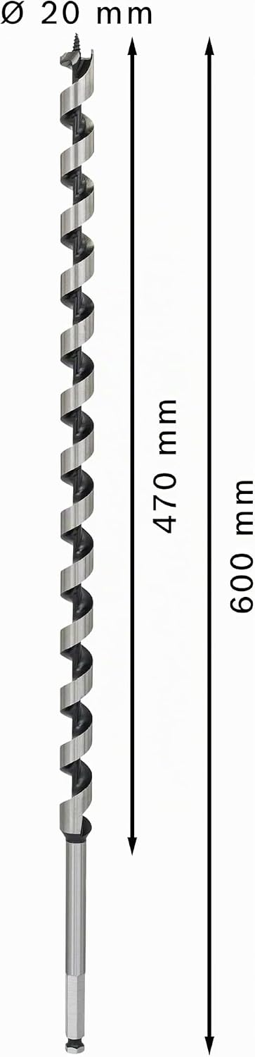Bosch Professional Holzschlangenbohrer mit 1/4"-Sechskantschaft (Ø 20 mm) Durchmesser: 20/Gesamtläng