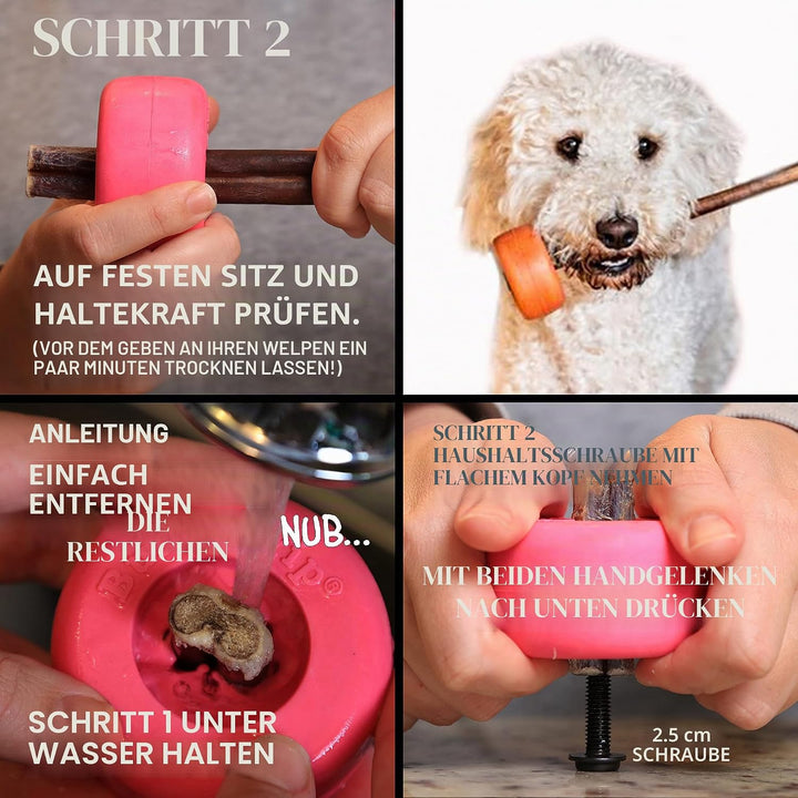 Bully Stick Halter - Grösse Klein Interaktives Hundespielzeug, Slow Feeder, Leckerli-Spender, Kauspi