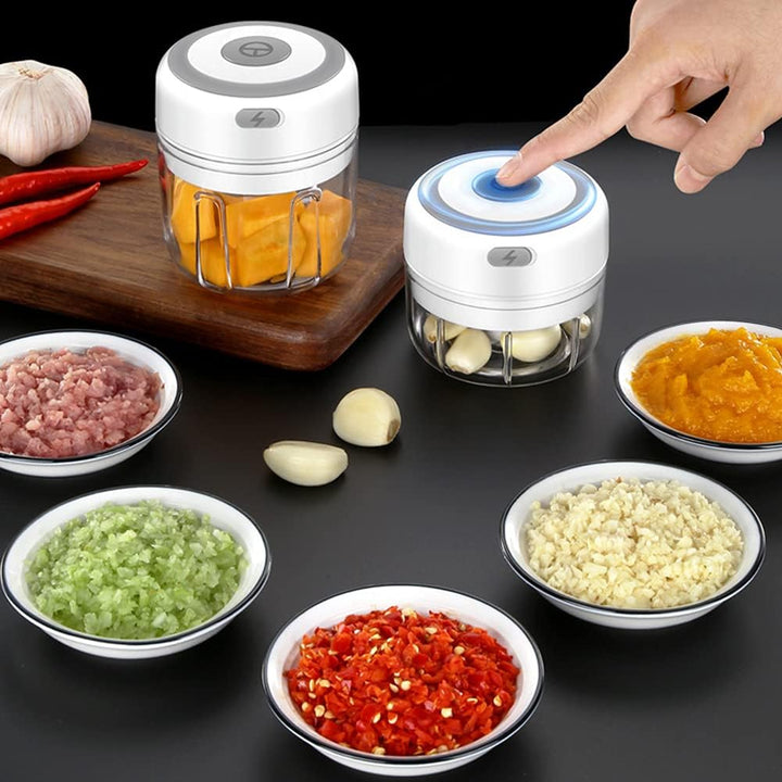 Elektrischer Knoblauchzerkleinerer, Zwiebelschneider, Zwiebelschneider, Mini-Zerkleinerer, Multi-Zer