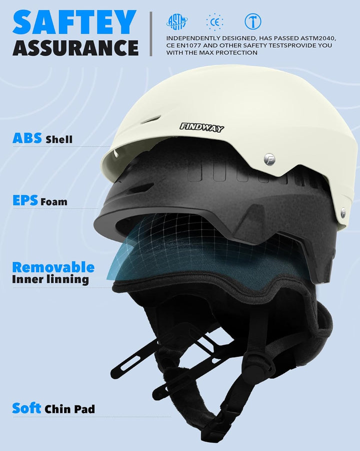 Findway Skihelm für Herren Damen,Unisex Schneesporthelm für Skifahren/Snowboard mit Belüftungssystem