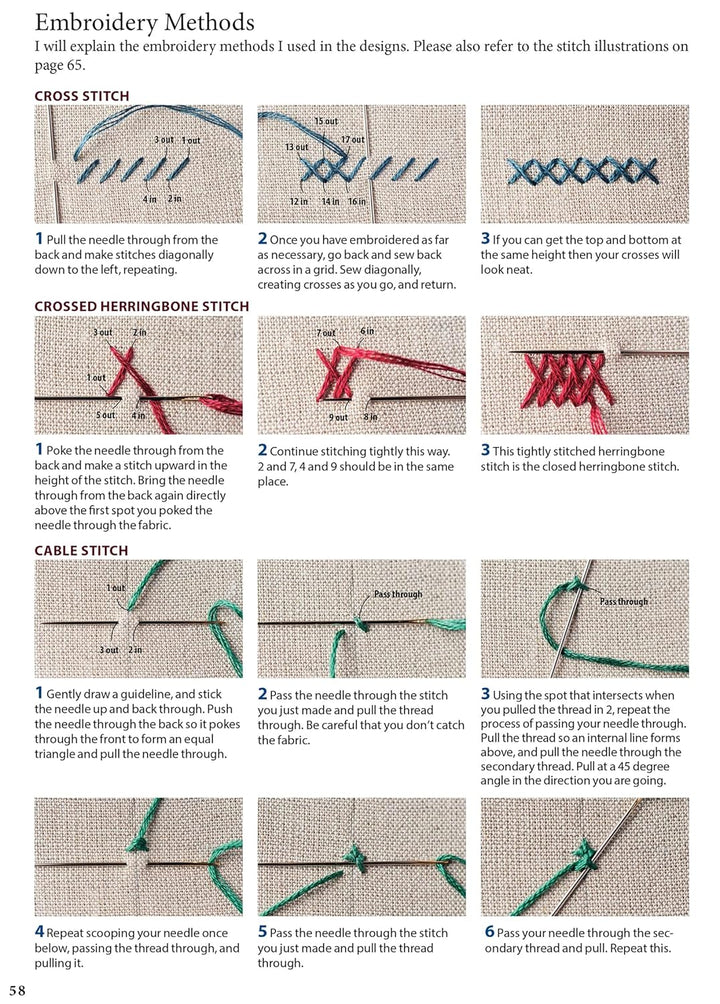 Modern Japanese Embroidery Stitches: Bold & Exotic Plants, Sea Life, Charms, Letters and More!: Over