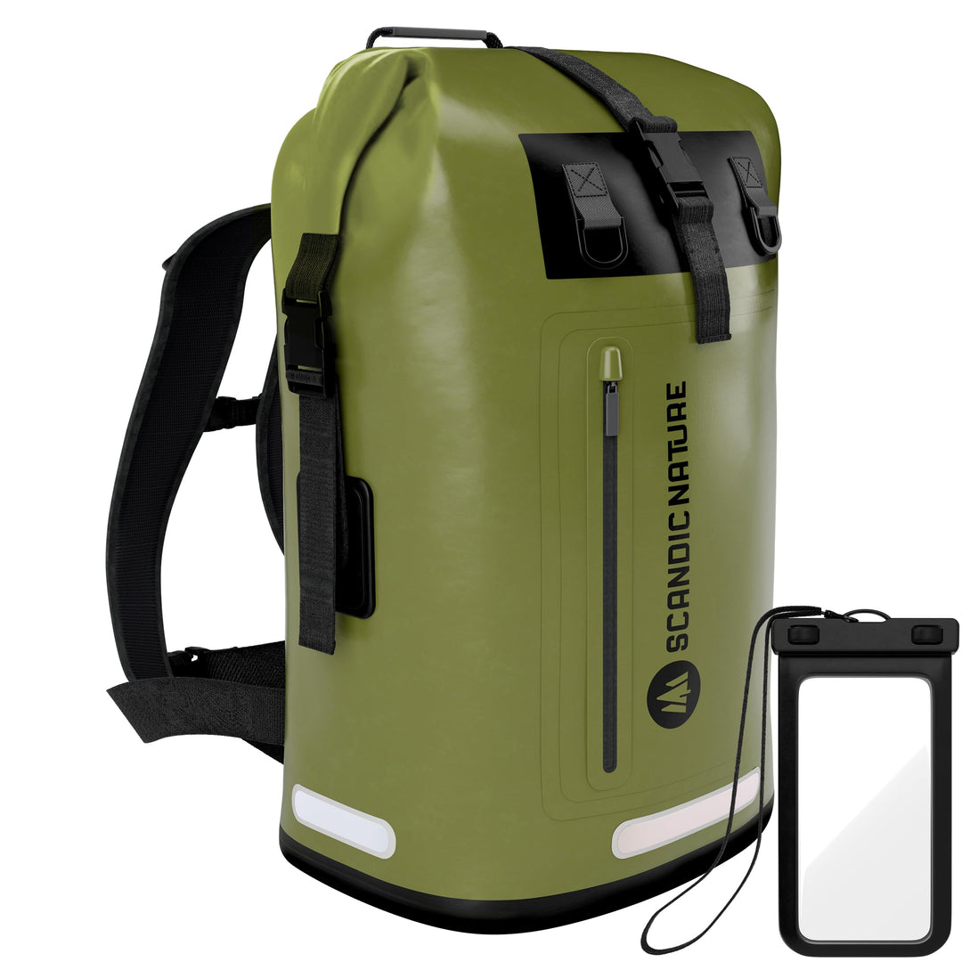 PIONEER wasserdichter Rucksack mit Rolltop Verschluss 35L 55L schwarz gelb oliv-grün - extra robust