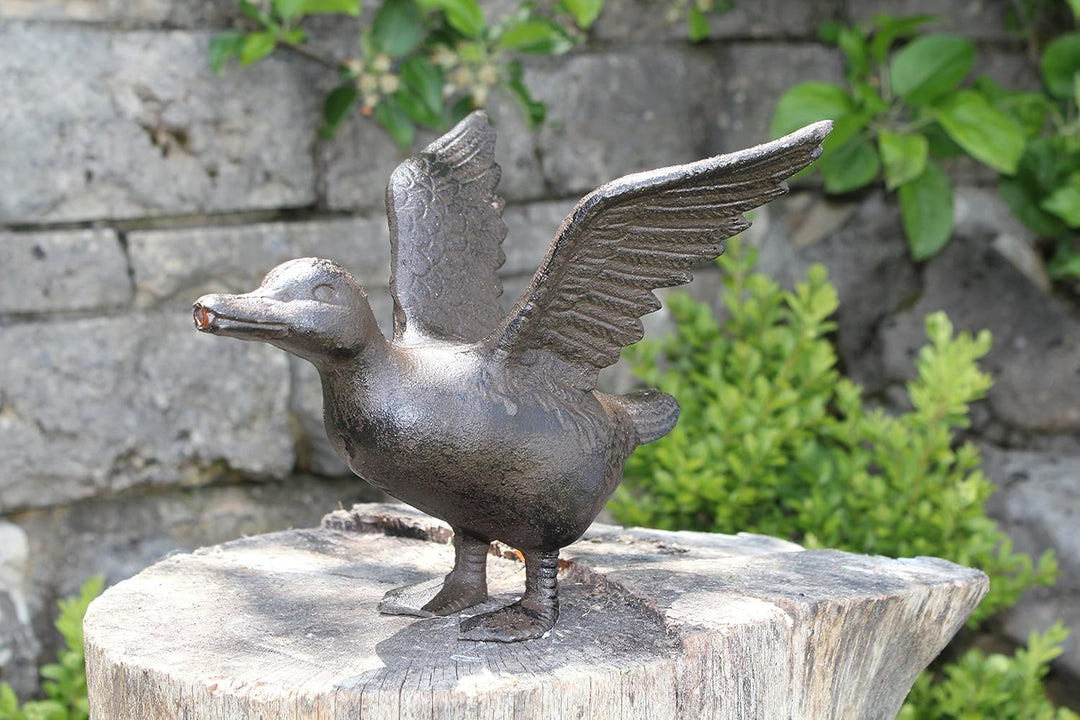 Unbekannt Wasserspeier Ente mit Pumpe | schwere Ausführung in Guss (Gewicht Ente 1,4 kg)