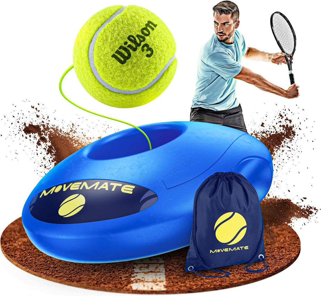 MOVEMATE Tennis-Trainer Set mit Wilson® Tennisball | innovatives Ballspiel für Draussen, im Garten,