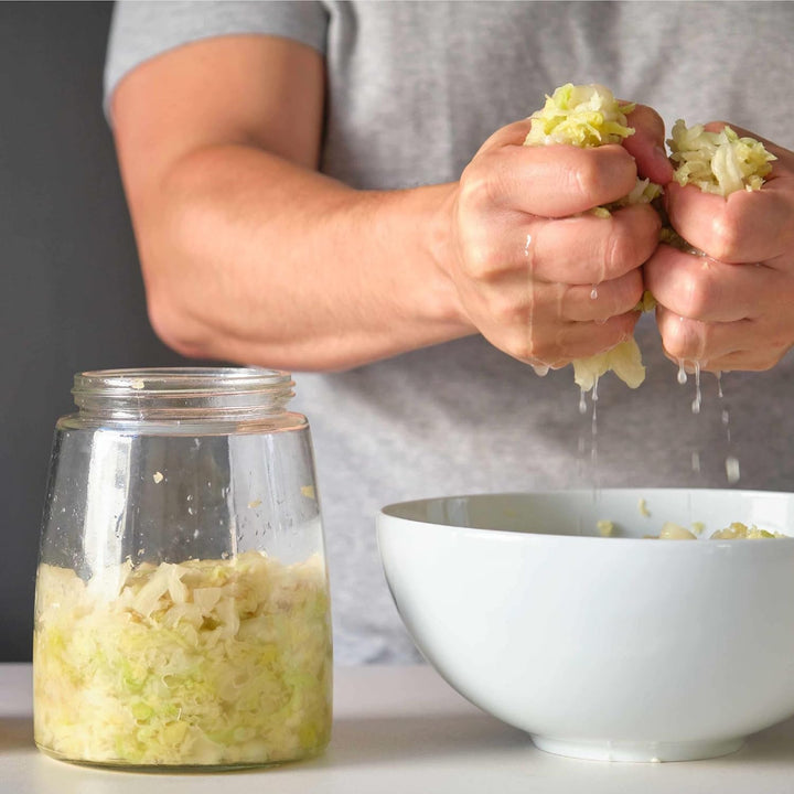 Gärglas mit Entlüftungsventil mit 1-Wege-Entlüftung - 1.4L 2er-Pack Lebensmittelecht Fermentierglas