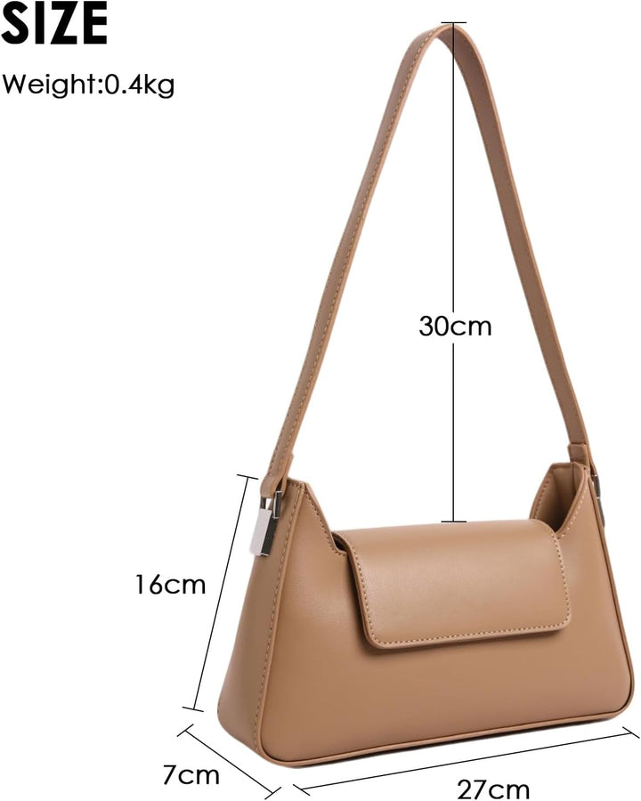 unisoul Elegante Kleine Damen Handtasche Hobo Bag Y2K Retro Schultertasche, PU Leder mit Reissversch