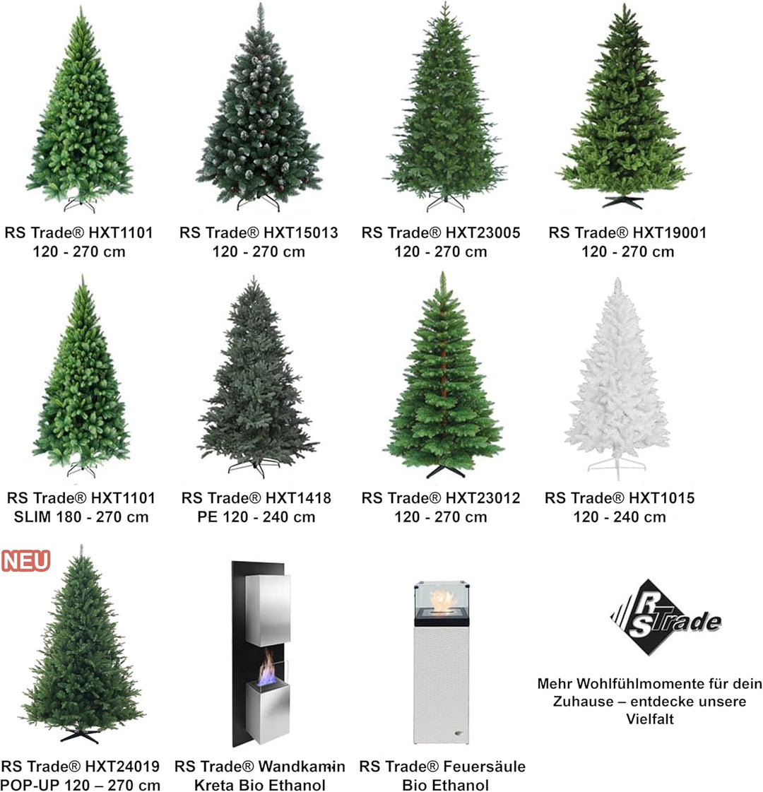 RS Trade HXT 15013 künstlicher Weihnachtsbaum 120 cm mit Schnee und Zapfen (Ø ca. 78 cm) ca. 500 Spi