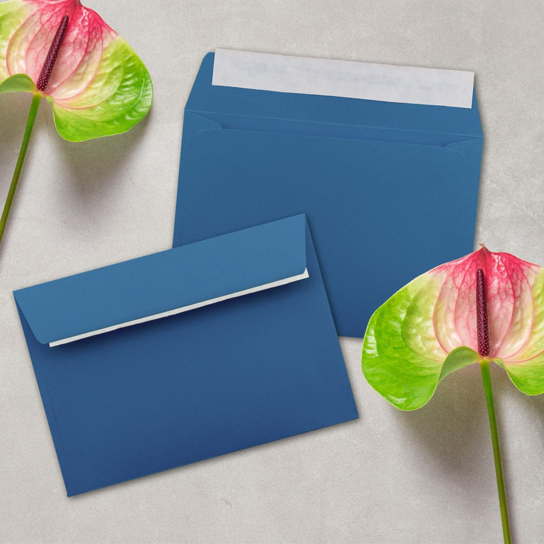 50x Briefumschläge Royalblau/Königs-blau DIN C6 Format 11,4 x 16,2 cm - Haftklebung - Kuverts ohne F