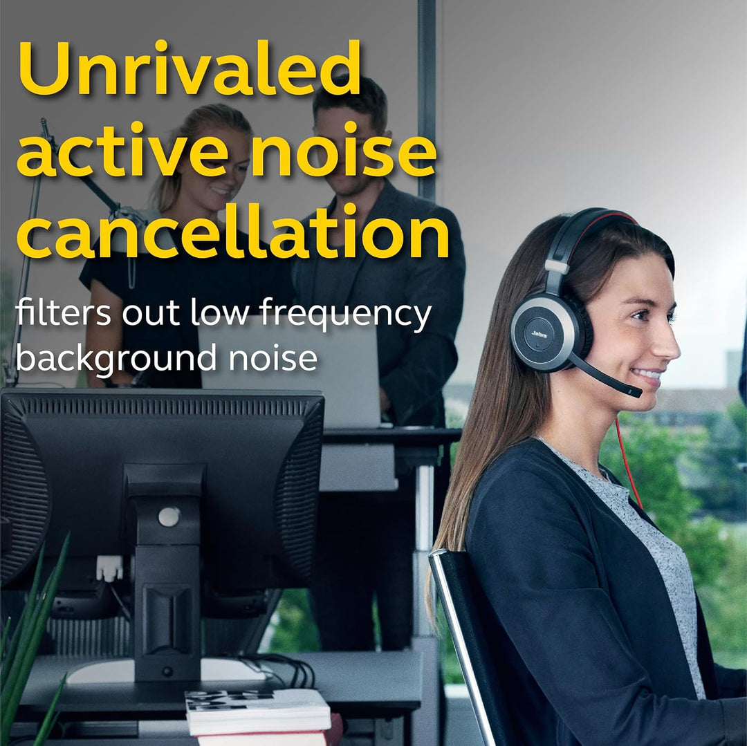 Jabra Evolve 80 MS Stereo Over-Ear Headset – Microsoft Teams zertifizierte Kopfhörer mit aktivem Noi