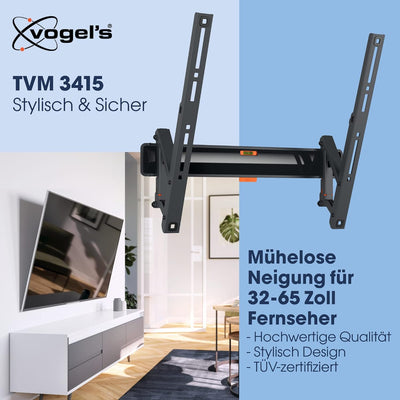 Vogel's Comfort TVM 3415 Hochwertige Neigbare TV-Wandhalterung für 32-65 Zoll Fernseher | Bis 25 kg