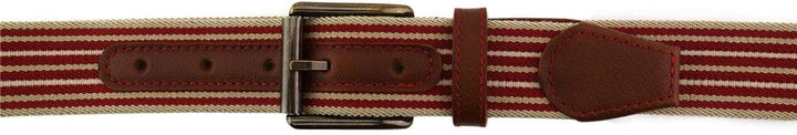 TigerTie hochwertiger Stretchgürtel mit Edelstahl Schnalle und echt Leder Applikationen - Gürtelbrei