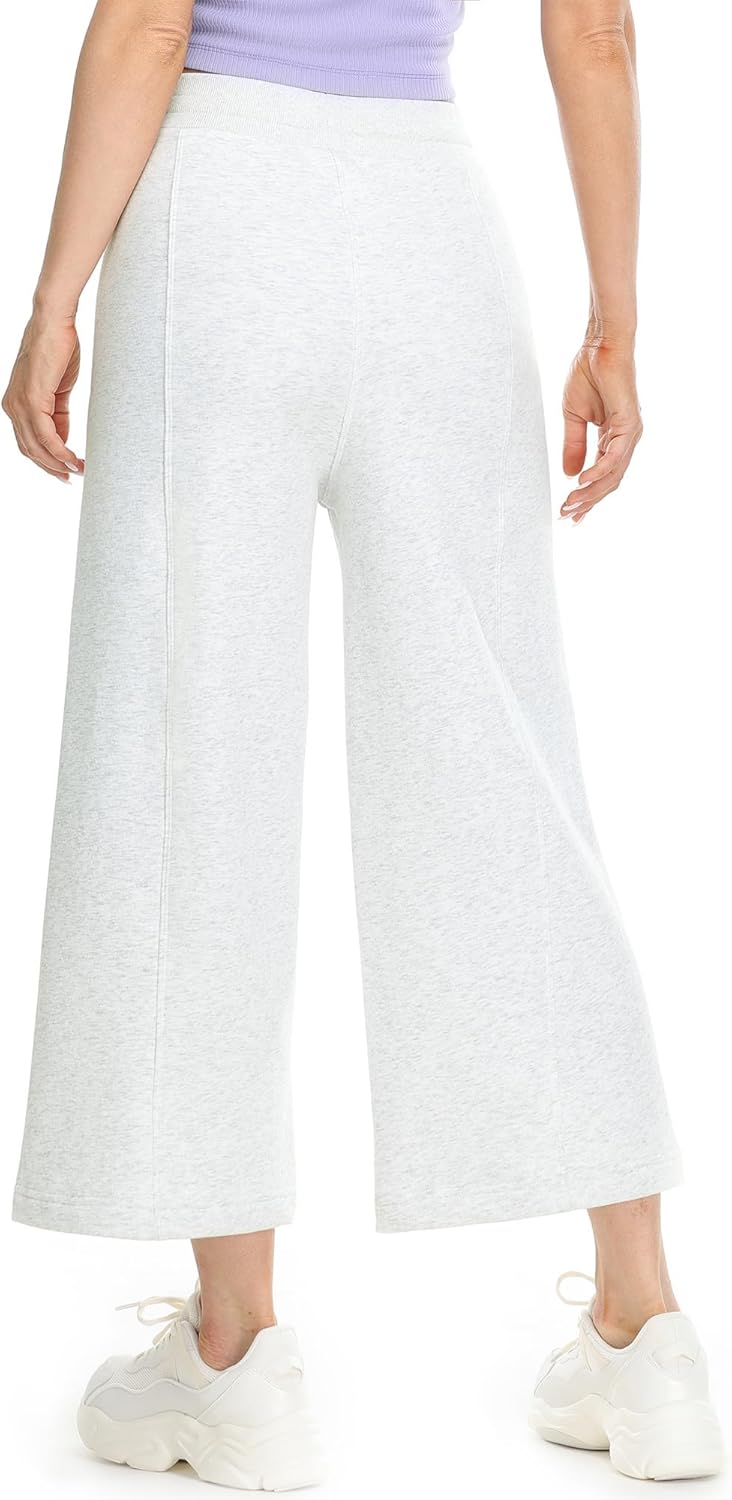 icyzone Damen Warme Gefütterte Jogginghose Thermo Fleece Cropped Sweathose Winter Verdickte Laufhose