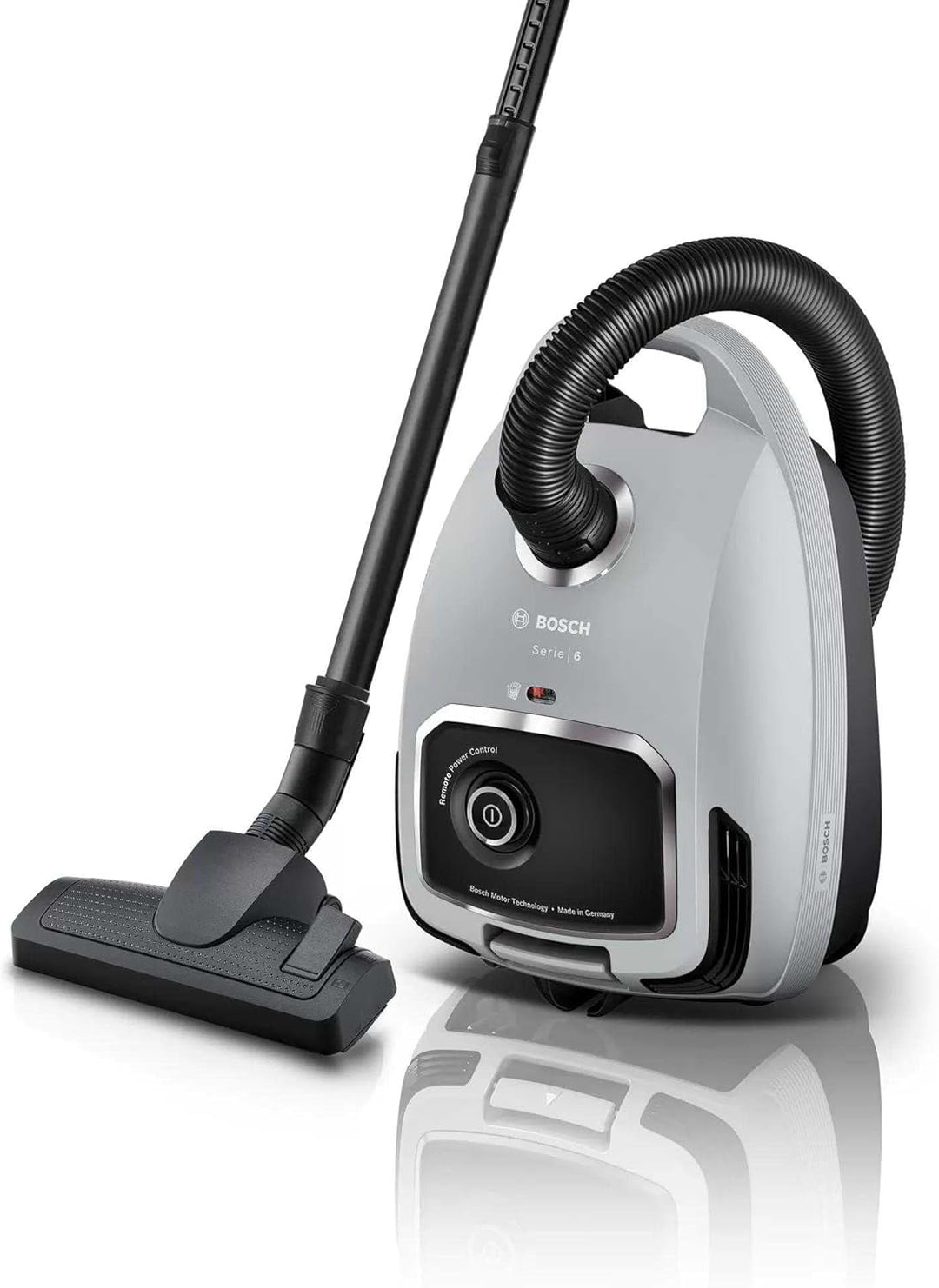 Bosch BGB6X330 Staubsauger mit Beutel, 4 L, 600 W, HEPA Filter, 75dB, 12 Meter Kabel, Grau