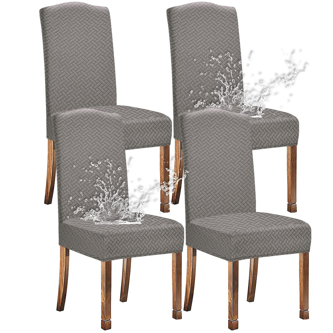 KELUINA Stretch wasserdichte Jacquard mit langem Gitter Esszimmer Stuhlhussen Home Decor, Stuhlhusse
