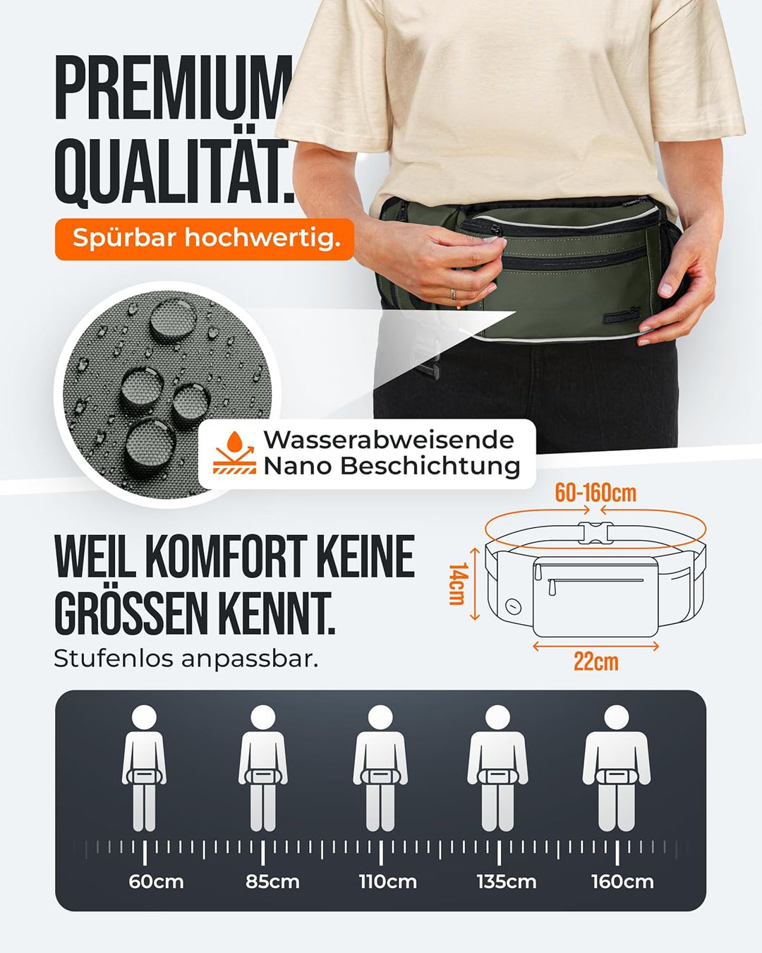 Gassi Tasche 'Atlas' - Premium Leckerlitasche für Hunde - Inkl. YKK® Zipper & Leinenhalterung - Bauc