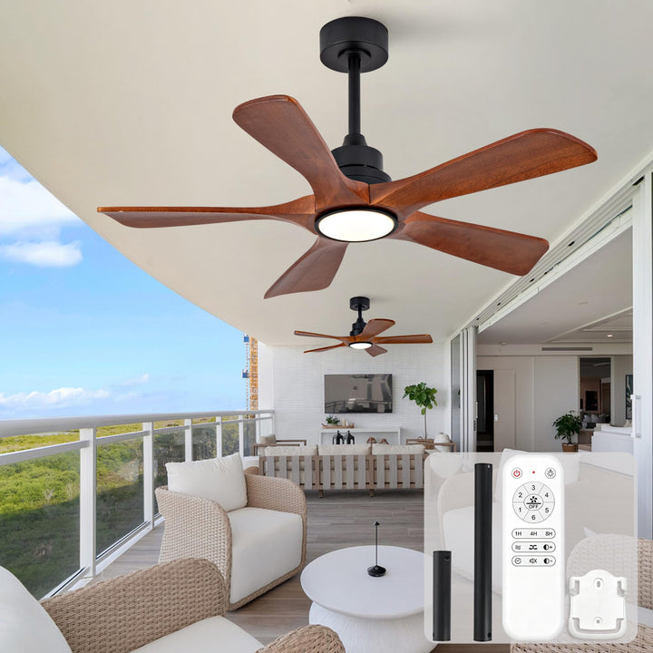 Deckenventilator 42 Zoll 5 Holzflügel 3CCT dimmbar 6 Stufen reversibel