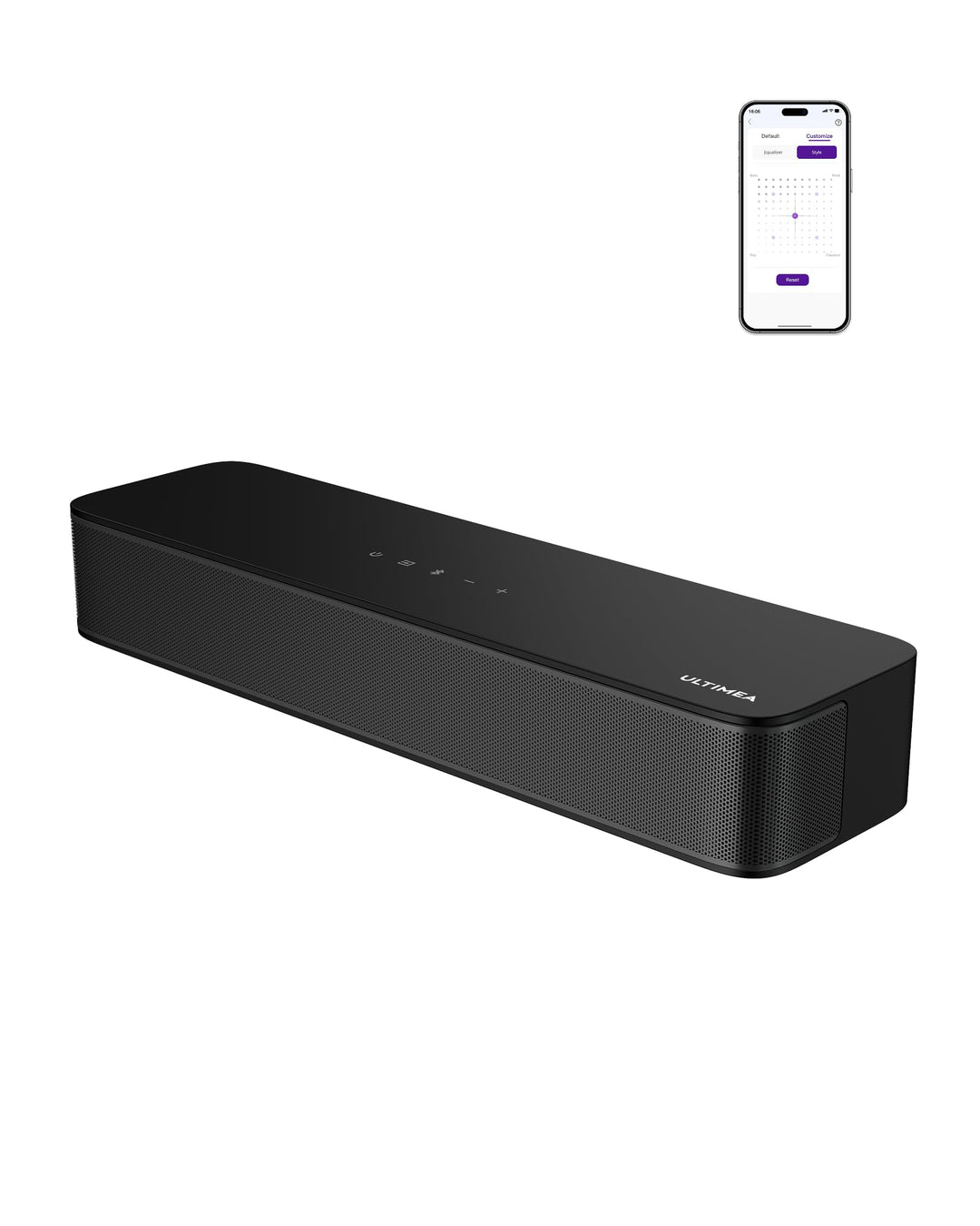 ULTIMEA 2.1 Soundbar für TV Geräte mit integriertem Subwoofer, APP-Steuerung, 132W All-in-One PC Sou