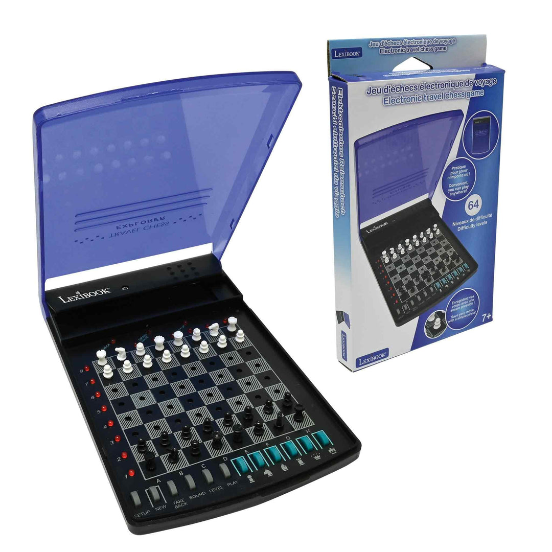 Lexibook, Elektronisches Reiseschachset, 32 Figuren, 64 Schwierigkeitsstufen, 1 bis 2 Spieler, Strat