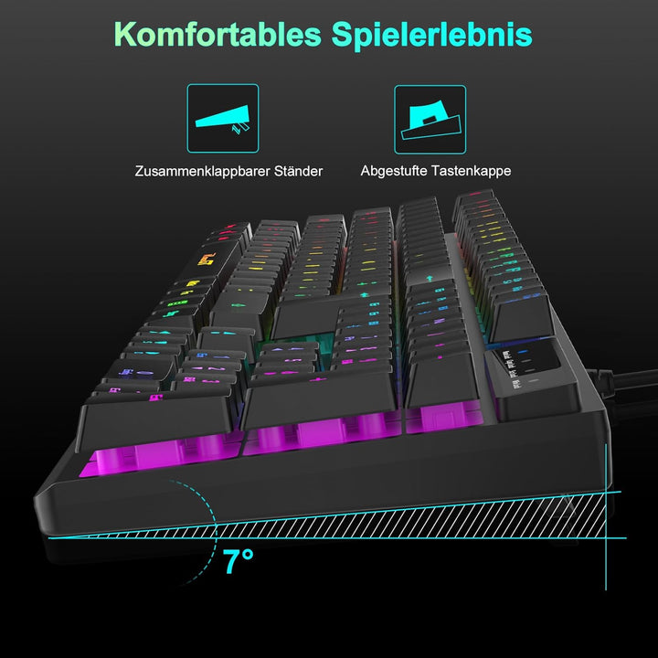 Maus und Tastatur Gaming Büro,RaceGT Tastatur Kabel RGB Beleuchtet LED Hintergrundbeleuchtung Wasser